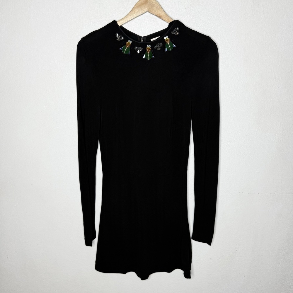 Tory Burch Deena‎ Beetle Embellished Jeweled Sheath Dress Womens Small